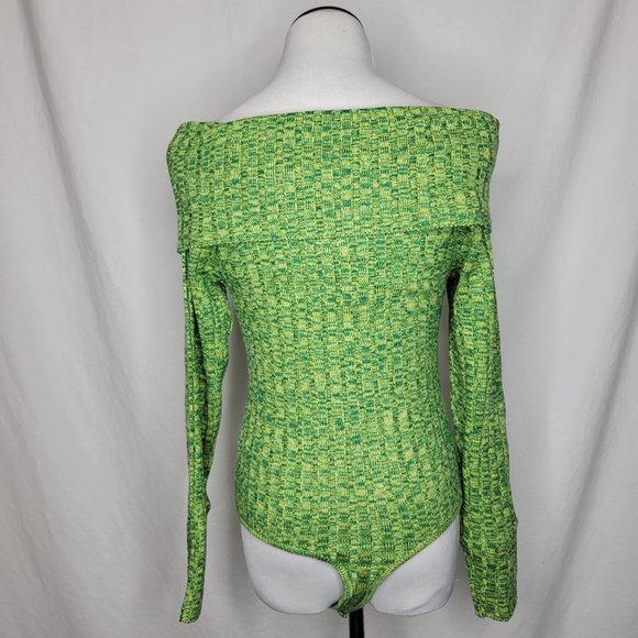 Afrm Turtleneck Bodysuit, Marled Green NWT $78 Size XS - Picture 5 of 7